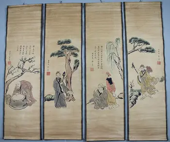 Traditional Chinese painting landscape paintings of people sitting room hangs a picture four screen Four old man
Traditional Chinese painting landscape paintings of people sitting room hangs a picture four screen Four old man