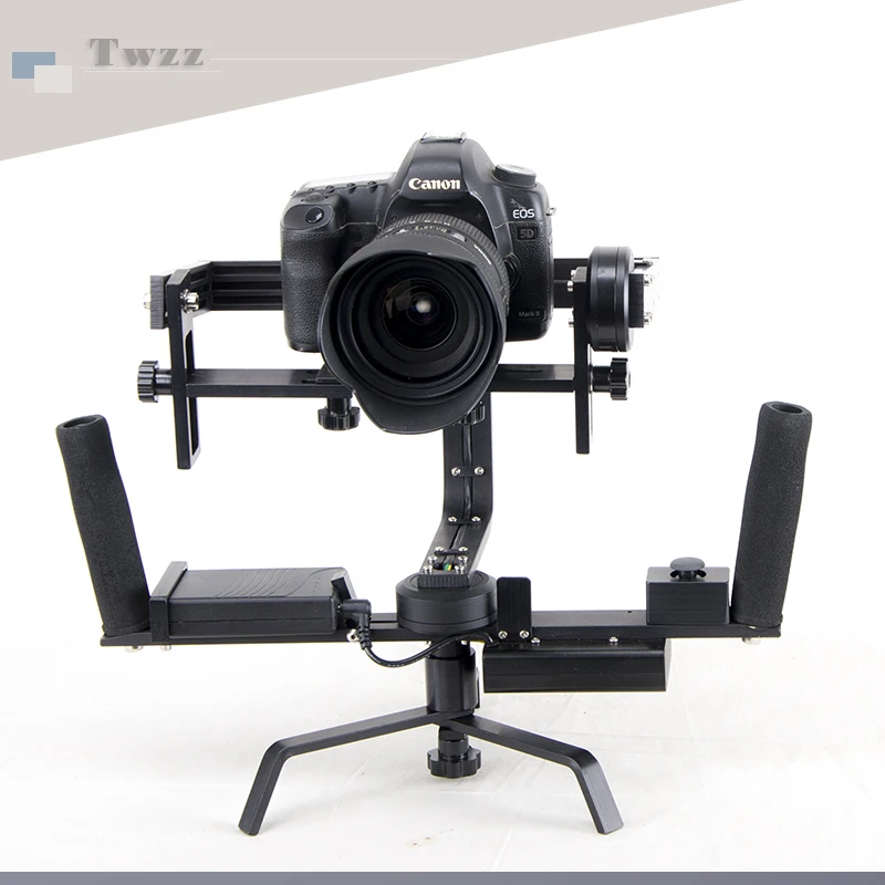 

Twzz Handheld Camera Three axis Stabilizer Electrokinetic Gyroscope Gimbal Dual Handgrips