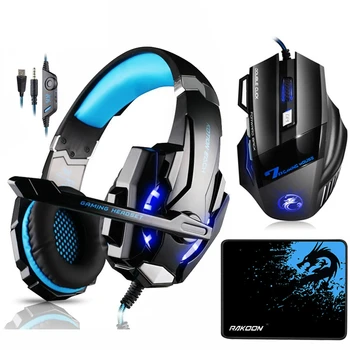 Stereo Gaming Headset Deep Bass Headphones with Mic LED Light+7 Buttons 5500 DPI Mouse Mice+ Game Pad
Stereo Gaming Headset Deep Bass Headphones with Mic LED Light+7 Buttons 5500 DPI Mouse Mice+ Game Pad
