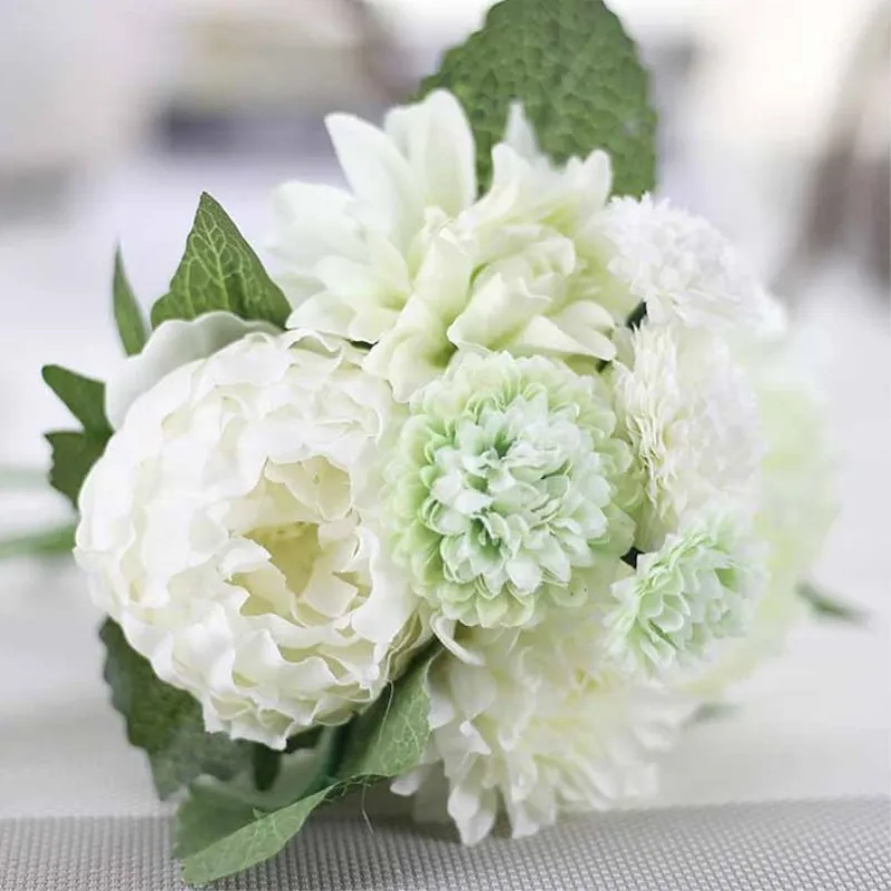 Cheap Sale Elegant Artificial Silk Flower Dahlia Peony Daisy Mix Bridal Bouquet For Home Craft Ornament Wedding Decoration
Cheap Sale Elegant Artificial Silk Flower Dahlia Peony Daisy Mix Bridal Bouquet For Home Craft Ornament Wedding Decoration