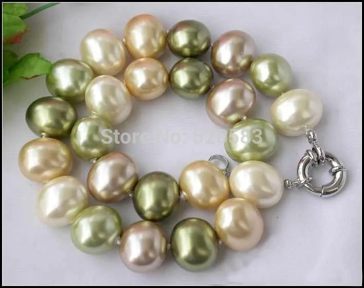 HUGE 17" 15MM multicolor RICE SOUTH SEA SHELL PEARL NECKLACE
HUGE 17" 15MM multicolor RICE SOUTH SEA SHELL PEARL NECKLACE