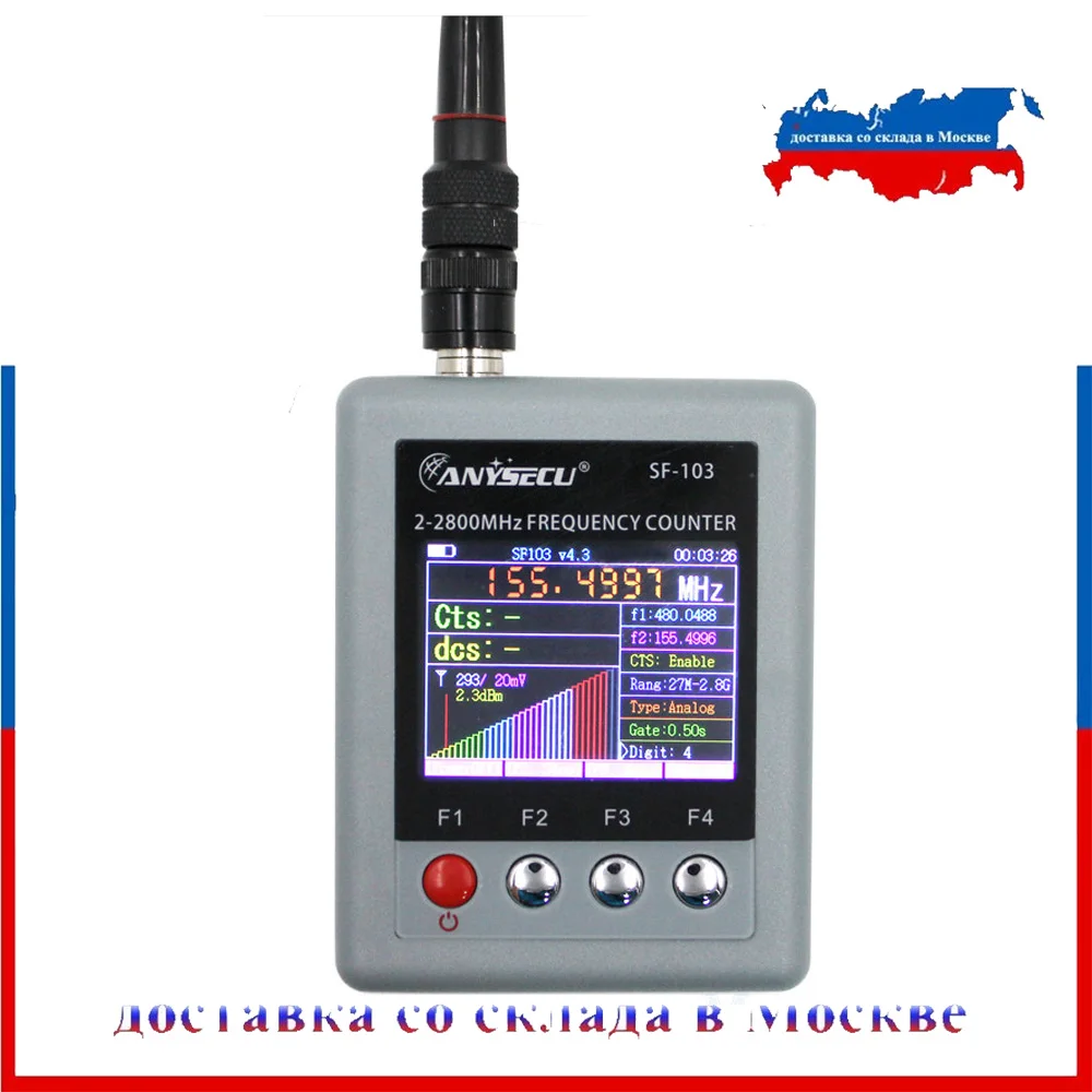 

Frequency Counter Anysecu SF-103 2MHz-2800MHz CTCSS/DCS Portable SF103 Frequency Meter For DMR & Analog Handheld Transceiver