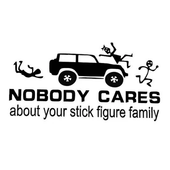 22*11CM NOBODY CARES ABOUT YOUR STICK FIGURE FAMILY Reflective Car Sticker Black/Silver CT-401
22*11CM NOBODY CARES ABOUT YOUR STICK FIGURE FAMILY Reflective Car Sticker Black/Silver CT-401