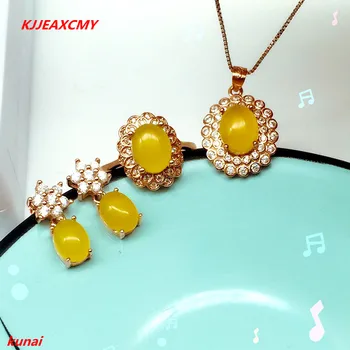 KJJEAXCMY boutique jewels 925 silver inlaid with natural topaz female pendant ring earrings with three sets of necklaces.
KJJEAXCMY boutique jewels 925 silver inlaid with natural topaz female pendant ring earrings with three sets of necklaces.