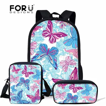 FORUDESIGNS Butterfly Printing 3D School Bag for Girls Kids Backpack 3pcs/set Schoolbag Backpack Children Bookbag Teenager 2019
FORUDESIGNS Butterfly Printing 3D School Bag for Girls Kids Backpack 3pcs/set Schoolbag Backpack Children Bookbag Teenager 2019