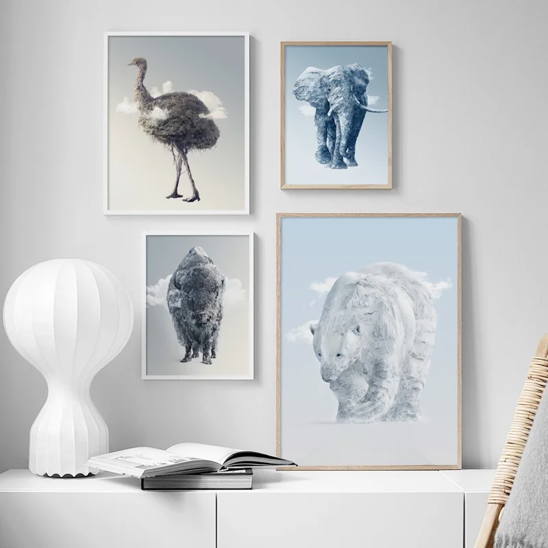 Elephant Cattle Polar Bear Ostrich Wall Art Canvas Painting Nordic Posters And Prints Animal Wall Pictures For Living Room Decor
Elephant Cattle Polar Bear Ostrich Wall Art Canvas Painting Nordic Posters And Prints Animal Wall Pictures For Living Room Decor