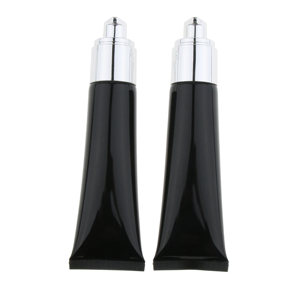 2pcs Travel Refillable Empty Pump Bottle Cosmetic Makeup Cream Balm Foundation Tubes Vials Container 50ml 2pcs Travel Refillable Empty Pump Bottle Cosmetic Makeup Cream Balm Foundation Tubes Vials Container 50ml