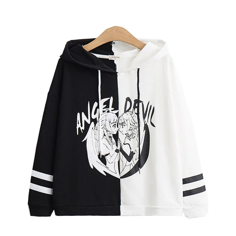 Gothic Lolita Patchwork Hoodies Cute Anime Comic Angel Devil Pullover Harajuku Mori Girl Lovely Graphic Street Sweatshirt
Gothic Lolita Patchwork Hoodies Cute Anime Comic Angel Devil Pullover Harajuku Mori Girl Lovely Graphic Street Sweatshirt