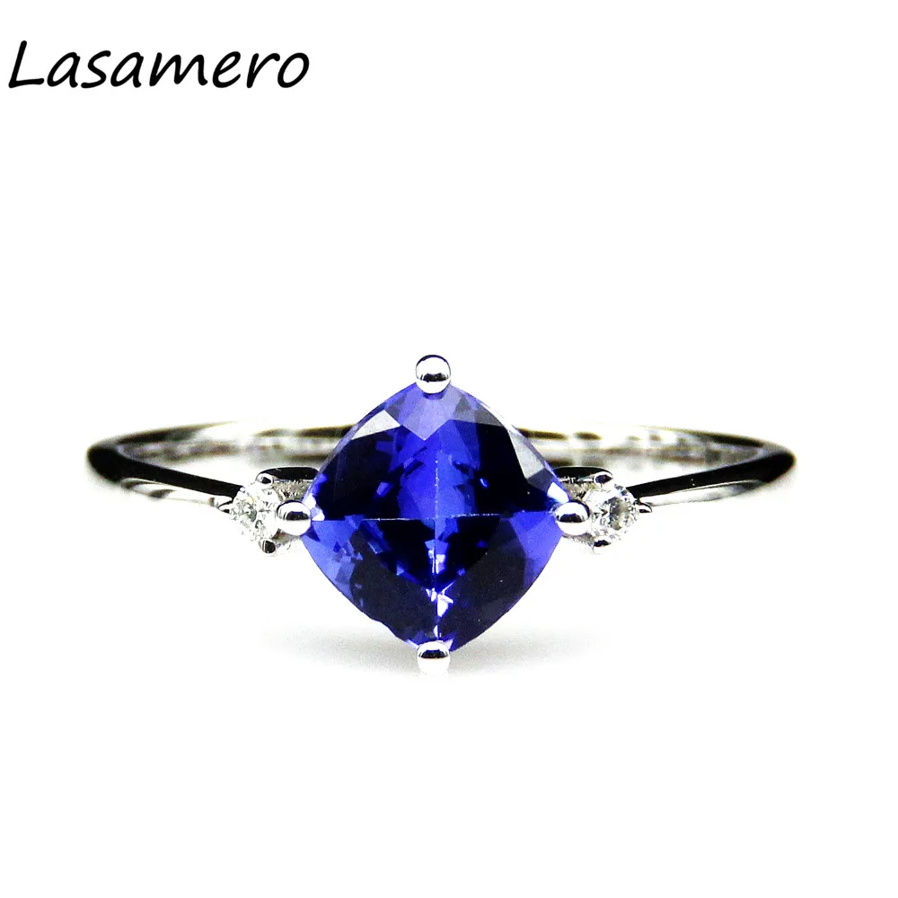 LASAMERO Cushion Cut 1.69CT Certified Natural Tanzanite Gemstone Ring Accents 18k White Gold Engagement Wedding Ring
LASAMERO Cushion Cut 1.69CT Certified Natural Tanzanite Gemstone Ring Accents 18k White Gold Engagement Wedding Ring