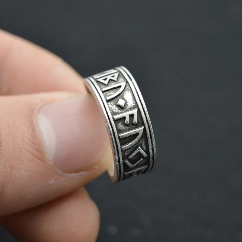 1pcs Antique Silver Viking Ring Nordic Rune Rings Handmade Men Adjustable Rings Norse Mythology Viking Jewelry RG37 26