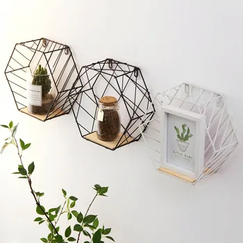 Ins Nordic Style Wrought Iron Racks Kitchen Living Room Hexagonal Ornament Finishing RackWall Hanging Organizer Wall Decor
Ins Nordic Style Wrought Iron Racks Kitchen Living Room Hexagonal Ornament Finishing RackWall Hanging Organizer Wall Decor