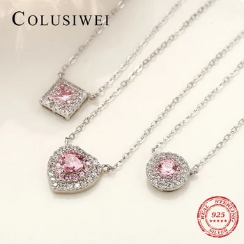 Colusiwei Heart Statement Necklace Women Clear Pink CZ Dazzling Pendant Necklace 925 Sterling Silver Luxury Wedding Jewelry 2019
Colusiwei Heart Statement Necklace Women Clear Pink CZ Dazzling Pendant Necklace 925 Sterling Silver Luxury Wedding Jewelry 2019