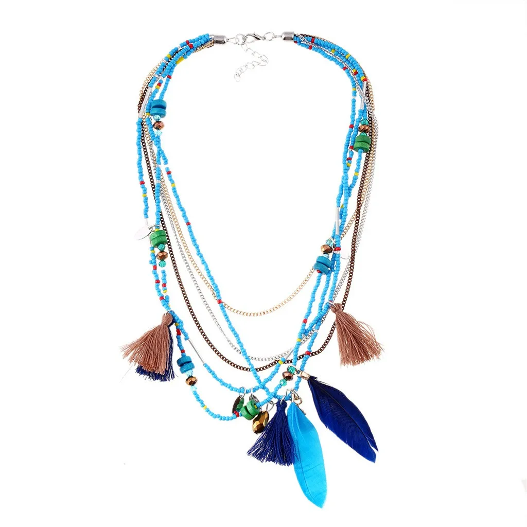 2019 Diomedes New Fashion Jewelry Multi-layer Chain Handmade Beaded Bohemian Feather Necklace 1224
2019 Diomedes New Fashion Jewelry Multi-layer Chain Handmade Beaded Bohemian Feather Necklace 1224