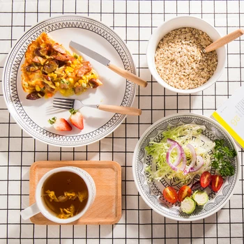 Brief Europe Style creative ceramic dishes plates porcelain tableware round steak plates Geometric home kitchen salad plates
Brief Europe Style creative ceramic dishes plates porcelain tableware round steak plates Geometric home kitchen salad plates