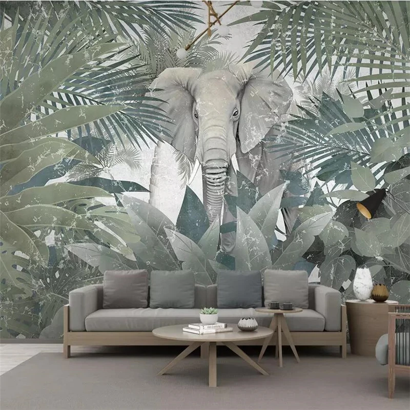 Beibehang Nordic tropical plant coconut tree animal elephant landscape TV background wall custom large mural green wallpaper
Beibehang Nordic tropical plant coconut tree animal elephant landscape TV background wall custom large mural green wallpaper