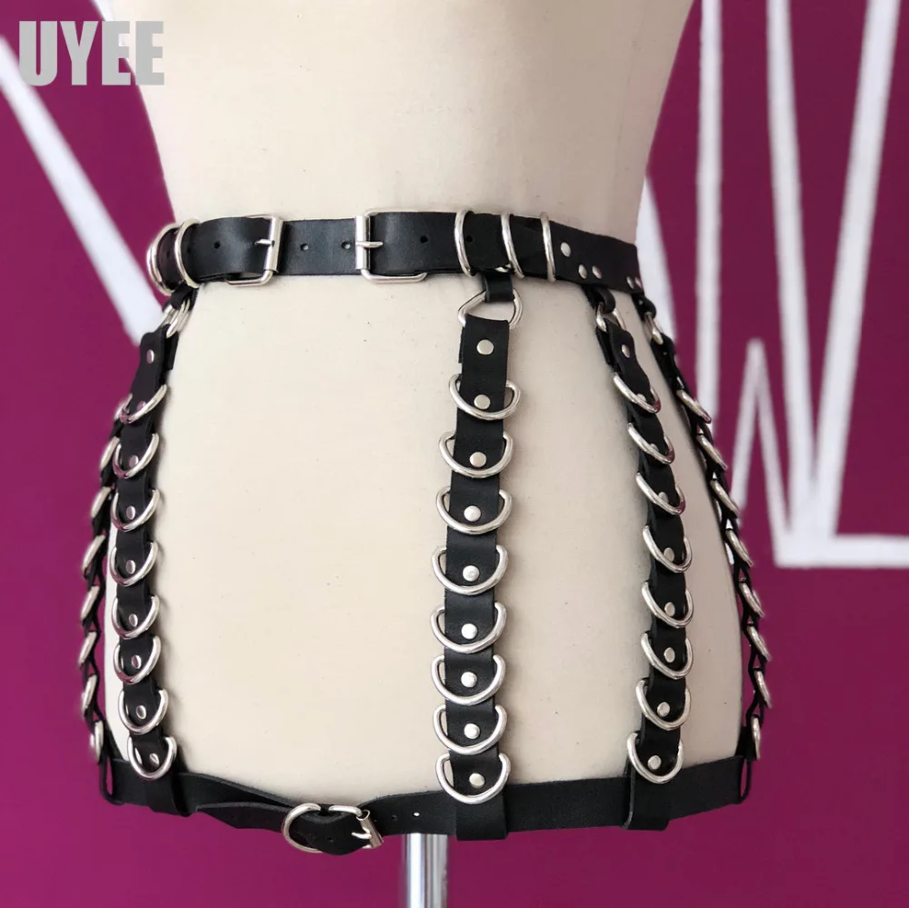 UYEE Dropshipping Sexy Pub Female Leather Skirt Belts Punk Gothic Rock Harness Waist With Chain Body Bondage Hollow Belt LD-046
UYEE Dropshipping Sexy Pub Female Leather Skirt Belts Punk Gothic Rock Harness Waist With Chain Body Bondage Hollow Belt LD-046