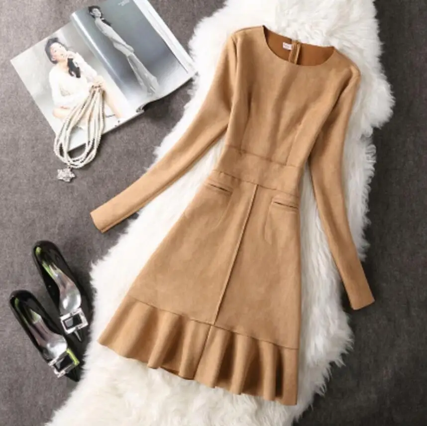 2019 New Fashion Slim Women Suede Dress Long Sleeve Elegant Casua party dresses vestidos pink dress plus size women
2019 New Fashion Slim Women Suede Dress Long Sleeve Elegant Casua party dresses vestidos pink dress plus size women