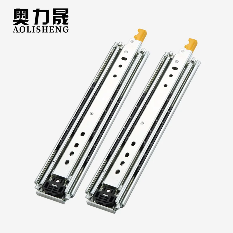 AOLISHENG 76mm Three-Section Fully Extended Heavy-Duty Drawer Slide Rail with Lock, Bearing 120KG
AOLISHENG 76mm Three-Section Fully Extended Heavy-Duty Drawer Slide Rail with Lock, Bearing 120KG