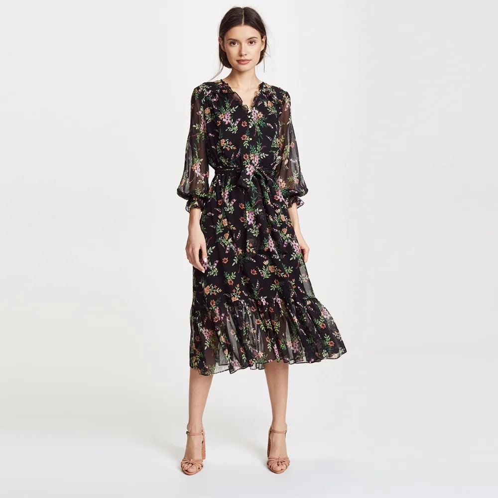 HDY Haoduoyi sweet and stylish butterfly Sleeve floral dress Print V-neck high waist with belt long dress
HDY Haoduoyi sweet and stylish butterfly Sleeve floral dress Print V-neck high waist with belt long dress