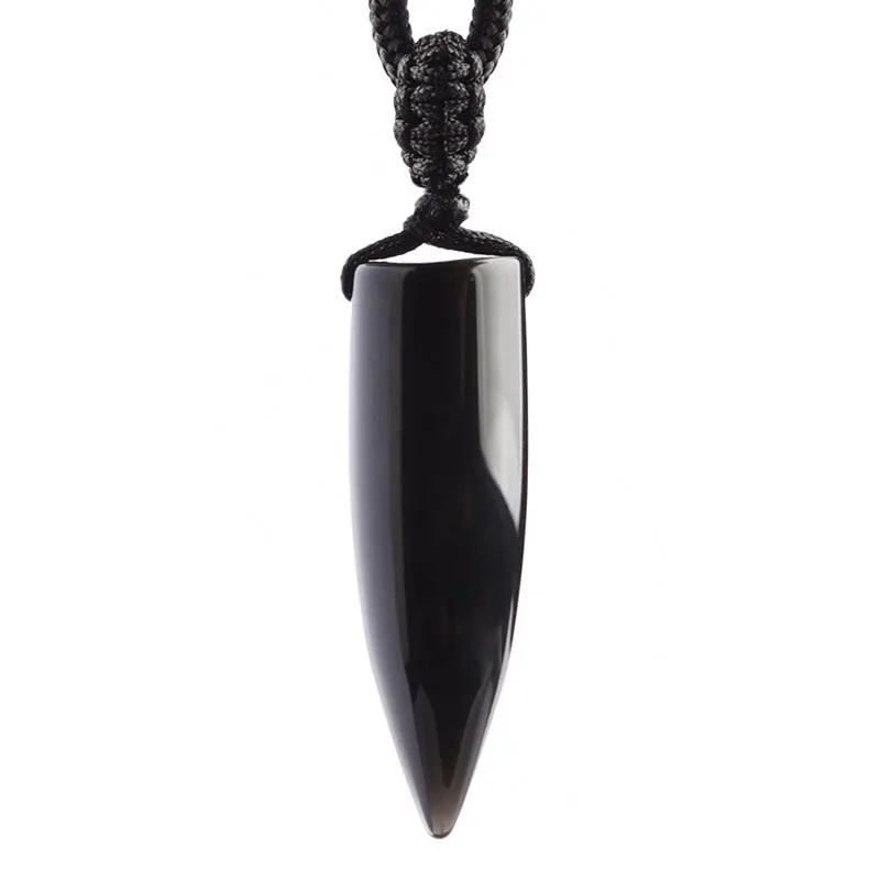 Wholesale Black Obsidian Natural Obsidian Bullet Pendant Necklace For Women & Men Fashion Jewelry
Wholesale Black Obsidian Natural Obsidian Bullet Pendant Necklace For Women & Men Fashion Jewelry