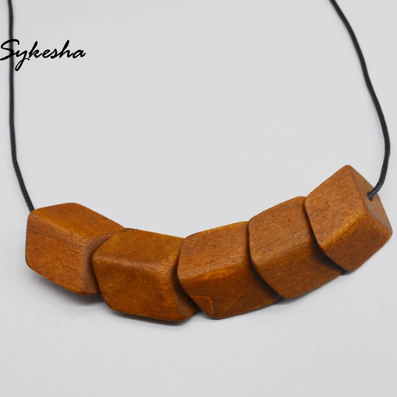 2019 Garment Accessories Geometric Brown Wood Beaded Necklace Wax Cord Brown Wooden Charm Collar Statement Necklace
2019 Garment Accessories Geometric Brown Wood Beaded Necklace Wax Cord Brown Wooden Charm Collar Statement Necklace