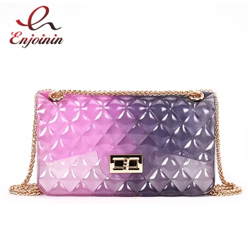 Gradient Stitching Color PVC Jelly Fashion Ladies Chain Purse Shoulder Bag Crossbody Messenger Bag Female Bolsa Flap Handbag
Gradient Stitching Color PVC Jelly Fashion Ladies Chain Purse Shoulder Bag Crossbody Messenger Bag Female Bolsa Flap Handbag
