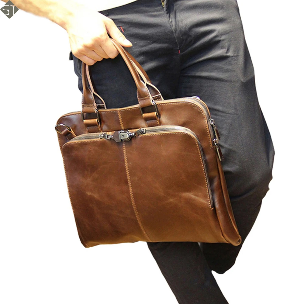 New 2019 Fashion Men handbag Leather Mens shoulder Bag Crazy Horse Business Men's messenger Laptop bag casual men Briefcase
New 2019 Fashion Men handbag Leather Mens shoulder Bag Crazy Horse Business Men's messenger Laptop bag casual men Briefcase