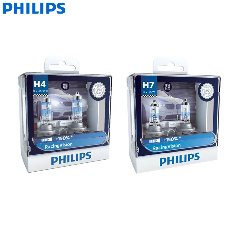 Philips Racing Vision H4 H7 9003 HB2 12V +150% Brighter Light Auto Halogen Head Light HL Beam ECE Car Lamps (Twin Pack)
Philips Racing Vision H4 H7 9003 HB2 12V +150% Brighter Light Auto Halogen Head Light HL Beam ECE Car Lamps (Twin Pack)