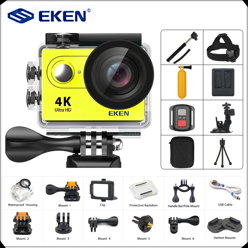 Original EKEN H9 / H9R Action camera Ultra HD 4K / 25fps WiFi 2.0" 170D Helmet underwater Camera waterproof Cam Sports Camera
Original EKEN H9 / H9R Action camera Ultra HD 4K / 25fps WiFi 2.0" 170D Helmet underwater Camera waterproof Cam Sports Camera