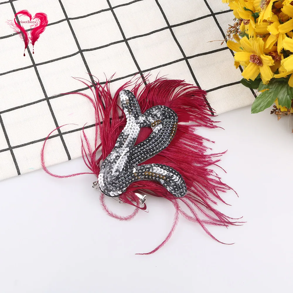 Women Hair Clips Elegant Red Ostrich Feathers Beautiful Headwear Width 5-12CM For Wedding Party Carnival Decoration Accessories
Women Hair Clips Elegant Red Ostrich Feathers Beautiful Headwear Width 5-12CM For Wedding Party Carnival Decoration Accessories