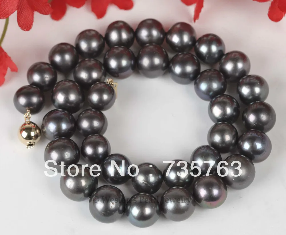 HOT 00336 RARE HUGE SIZE 12MM-14MM BLACK CULTURED FRESHWATER PEARL NECKLACE 14K GOLD CLASP
HOT 00336 RARE HUGE SIZE 12MM-14MM BLACK CULTURED FRESHWATER PEARL NECKLACE 14K GOLD CLASP