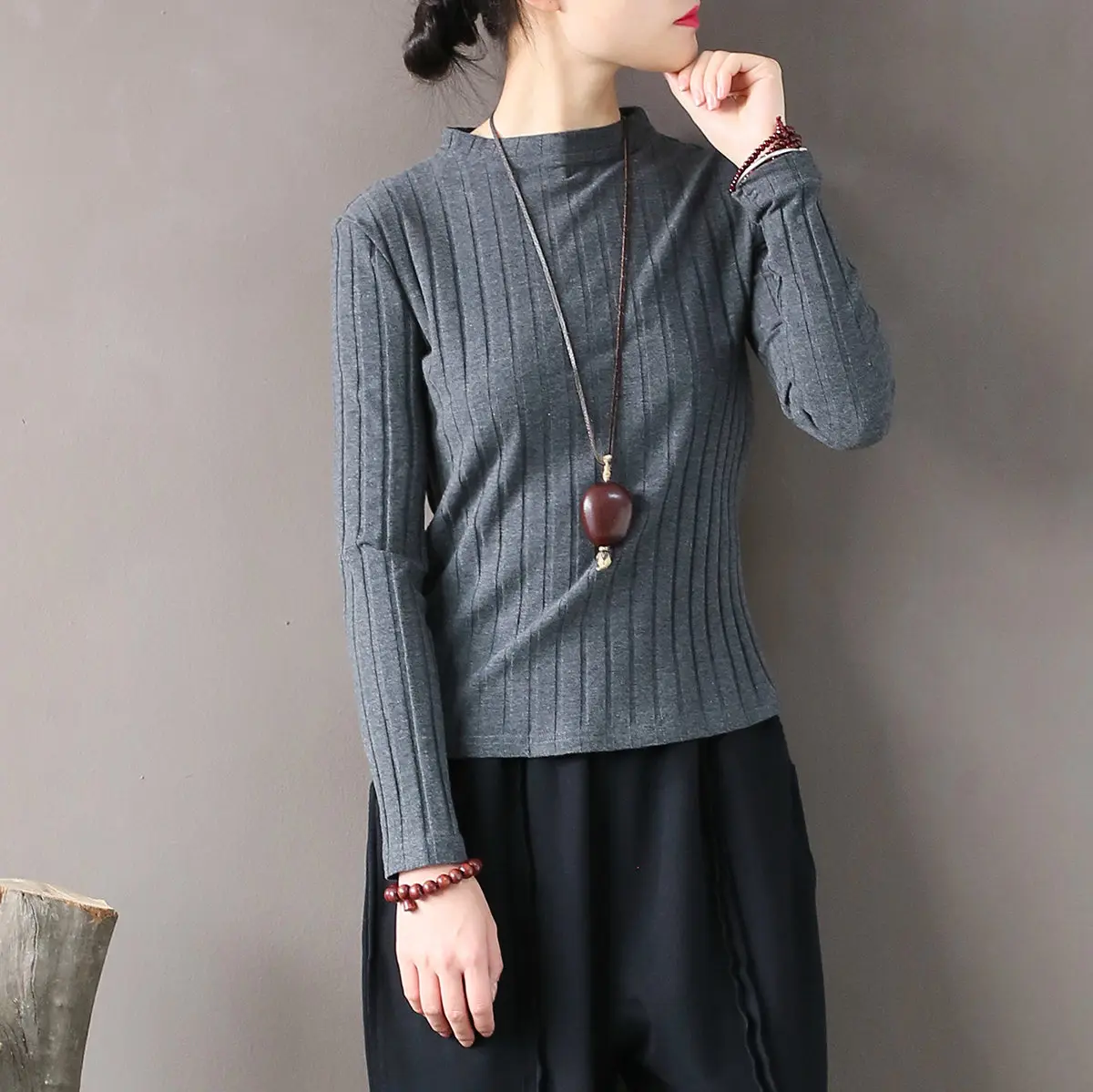 Johnature 2019 Spring Women New Elastic Knitting Pullover Round Neck Solid Color Casual Vintage Full Sleeve Slim Cotton Sweater 
Johnature 2019 Spring Women New Elastic Knitting Pullover Round Neck Solid Color Casual Vintage Full Sleeve Slim Cotton Sweater