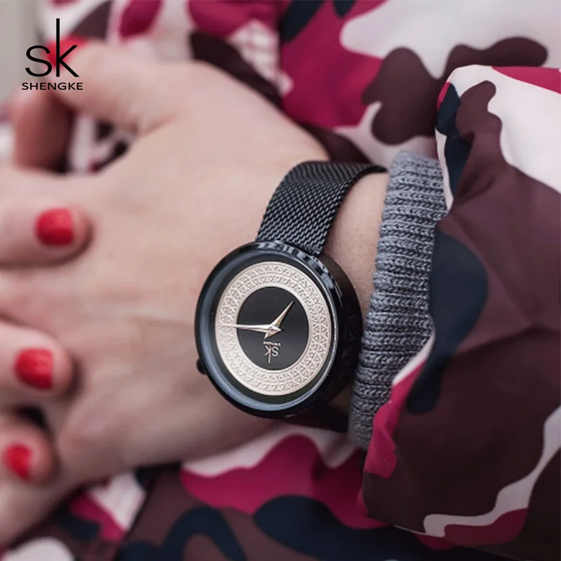 Shengke часы женские брендовые Роскошные Кварцевые наручные Relojes Para Mujer 2019 новые
