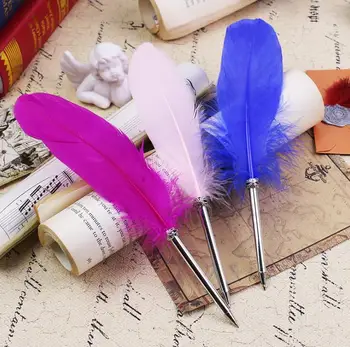 Fashion Feather Pen Quill Ballpoint Pen 14colors Ballpoint Pens For Wedding Gift Office School Writing Supplie SN255
Fashion Feather Pen Quill Ballpoint Pen 14colors Ballpoint Pens For Wedding Gift Office School Writing Supplie SN255