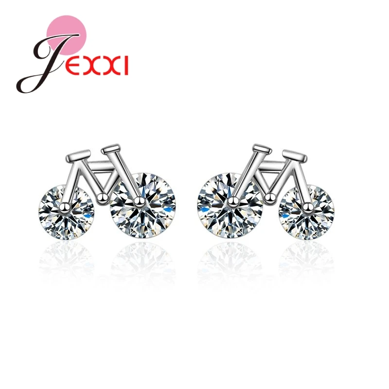Stud Earrings with Bicycle Shape 925 Sterling Silver White AAA Zircon For Women Trend Young Girls Bridal Jewelry
Stud Earrings with Bicycle Shape 925 Sterling Silver White AAA Zircon For Women Trend Young Girls Bridal Jewelry