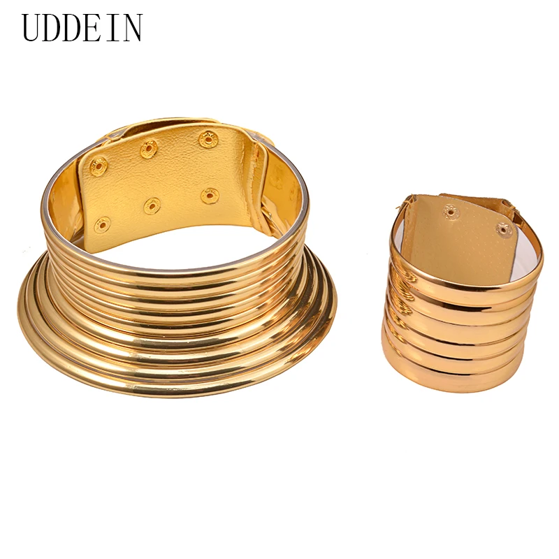 UDDEIN Necklace / Bracelet Sets Gold Color Leather Vintage Statement Maxi Necklace Jewelry Sets Collar African choker necklace
UDDEIN Necklace / Bracelet Sets Gold Color Leather Vintage Statement Maxi Necklace Jewelry Sets Collar African choker necklace