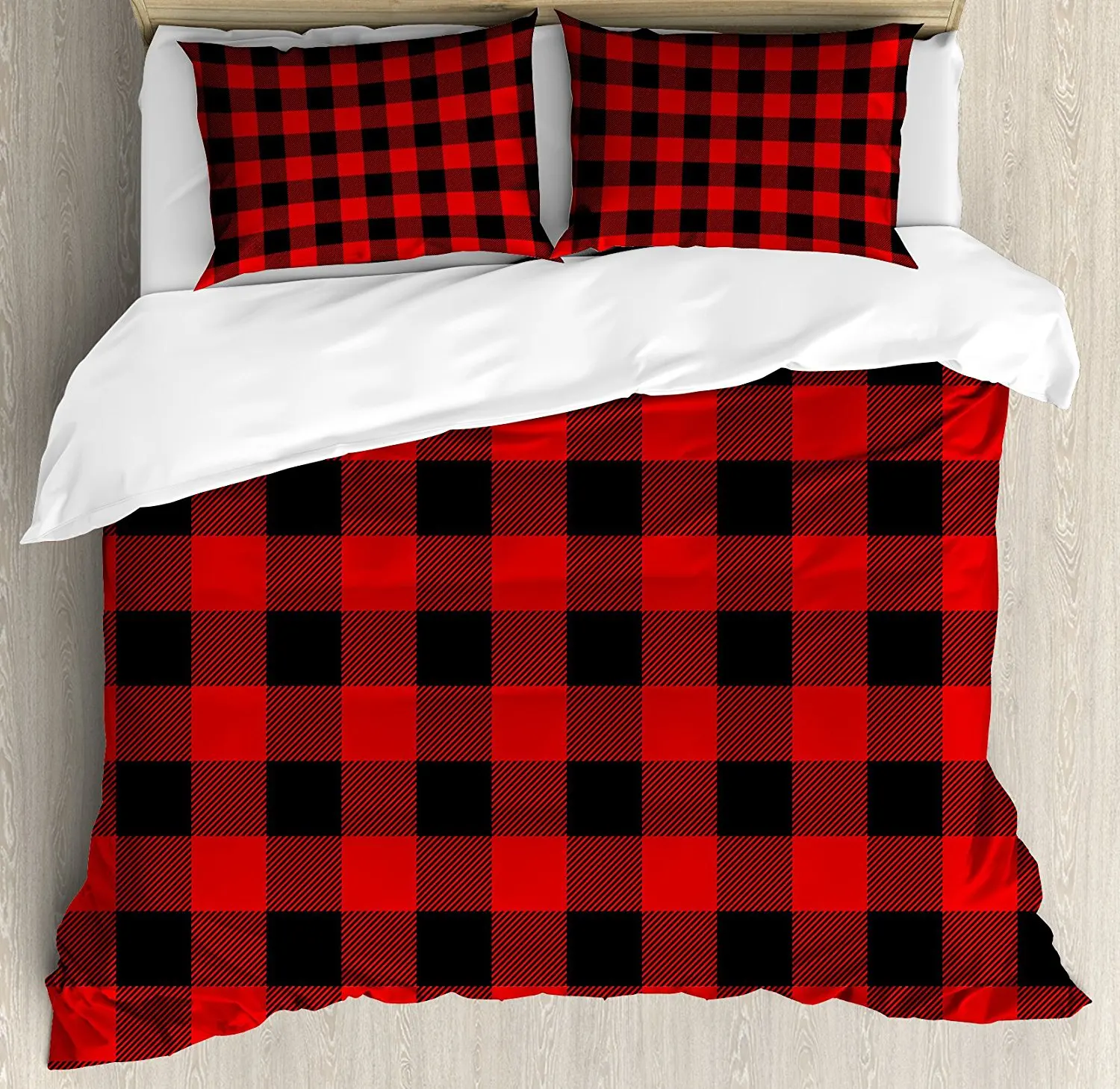 Plaid Duvet Cover Set Lumberjack Fashion Buffalo Style Checks Pattern Retro Style with Grid Composition 4 Piece Bedding Set
Plaid Duvet Cover Set Lumberjack Fashion Buffalo Style Checks Pattern Retro Style with Grid Composition 4 Piece Bedding Set