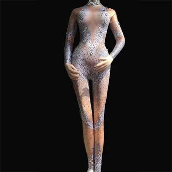 Rhinestone Printing Bodysuit Jazz Dance Costumes Sexy Nightclub Long Sleeve Jumpsuit Oufit Party Leggings DS Stage Wear DN2025
Rhinestone Printing Bodysuit Jazz Dance Costumes Sexy Nightclub Long Sleeve Jumpsuit Oufit Party Leggings DS Stage Wear DN2025