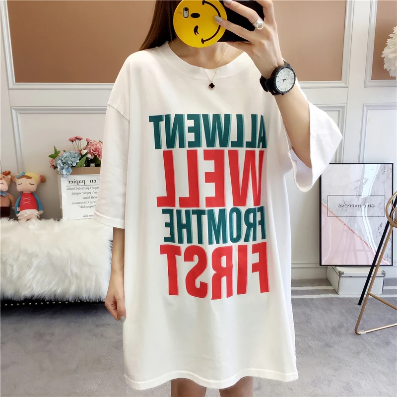 Kpop Korean Street Style Letter Printing Long T-shirt Women Summer Clothes 2019 Harajuku Preppy Style Loose Tops Schoolgirl
Kpop Korean Street Style Letter Printing Long T-shirt Women Summer Clothes 2019 Harajuku Preppy Style Loose Tops Schoolgirl