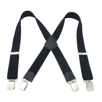 Men Adjustable Elastic Wide X-shaped Suspender with 4 Clips (Black)
Men Adjustable Elastic Wide X-shaped Suspender with 4 Clips (Black)