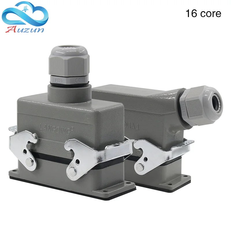 Rectangular H16B - HE - 016-1 heavy 16 pin connector line 16 a500v screw feet of aviation plug on the side
Rectangular H16B - HE - 016-1 heavy 16 pin connector line 16 a500v screw feet of aviation plug on the side