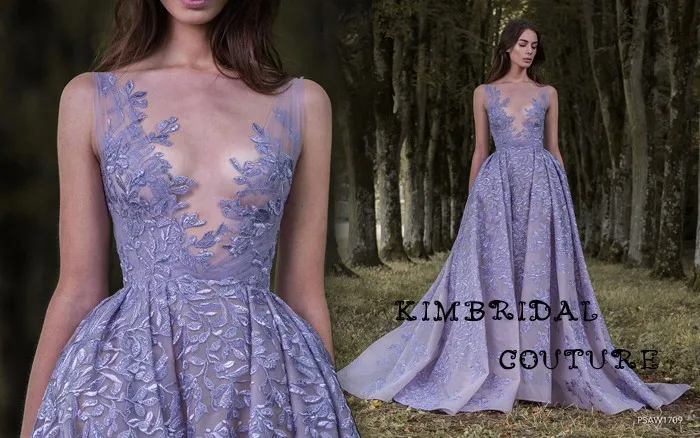 Custom Make Evening Dresses Deep V Neck Lace Appliques Lavender Sheer Sleeveless Ball Gown Prom Dresses Paolo Sebastian 2017
Custom Make Evening Dresses Deep V Neck Lace Appliques Lavender Sheer Sleeveless Ball Gown Prom Dresses Paolo Sebastian 2017