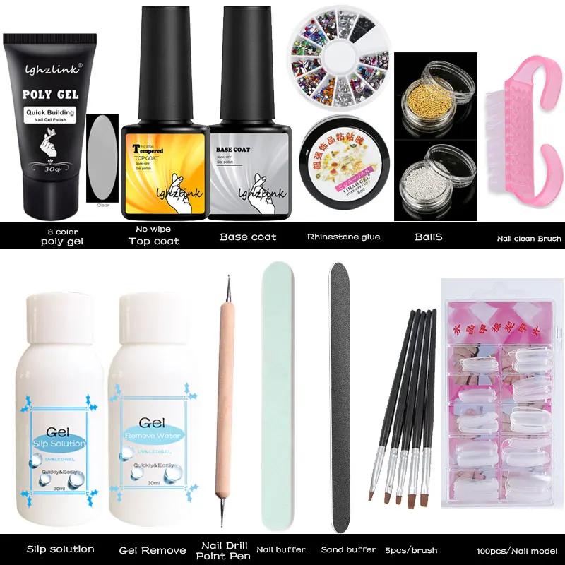 15pcs/set Polygel UV Gel French Nails Extending Builder Poly Gel slip solution liquid Fake Tips Brush Set Manicure Tools Kits
15pcs/set Polygel UV Gel French Nails Extending Builder Poly Gel slip solution liquid Fake Tips Brush Set Manicure Tools Kits