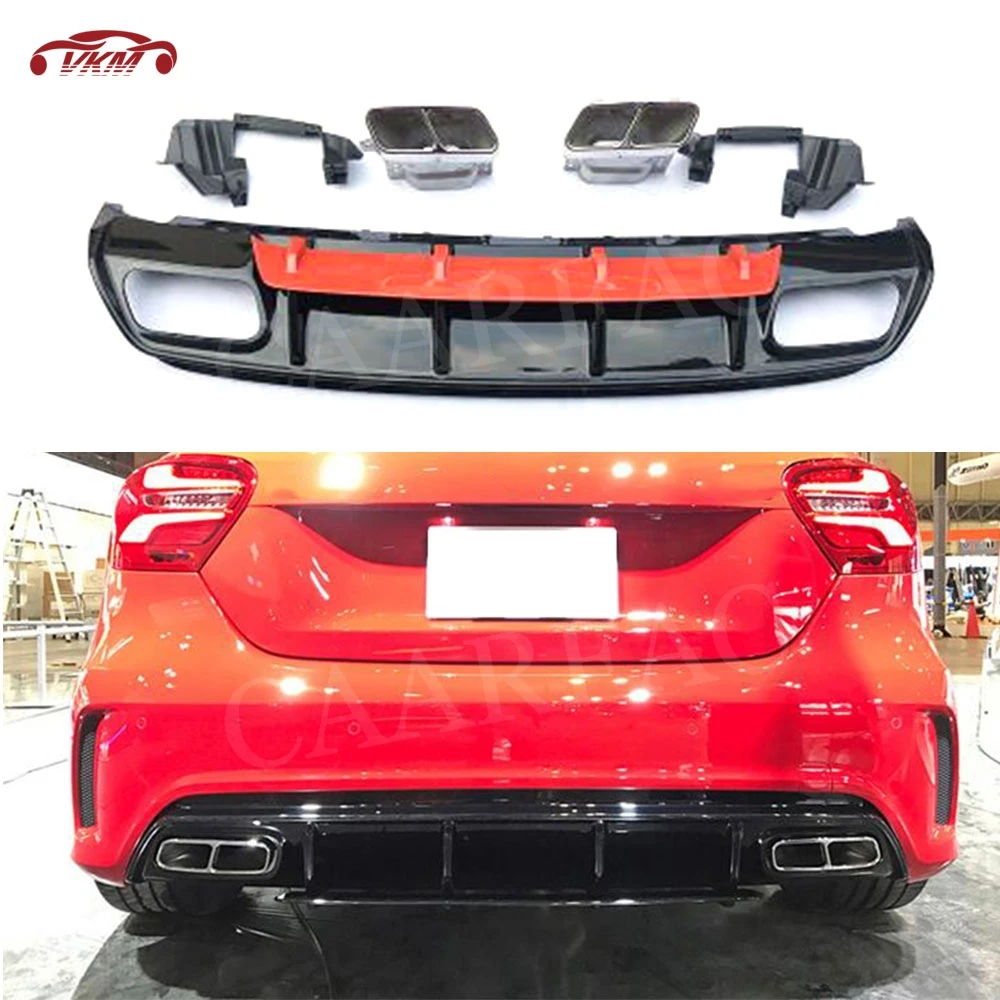 A Class PP Rear Bumper Lip Diffuser with Exhaust Tips 4 Outlet for Mercedes Benz W176 A180 A200 A45 AMG 2013 - 2019
A Class PP Rear Bumper Lip Diffuser with Exhaust Tips 4 Outlet for Mercedes Benz W176 A180 A200 A45 AMG 2013 - 2019
