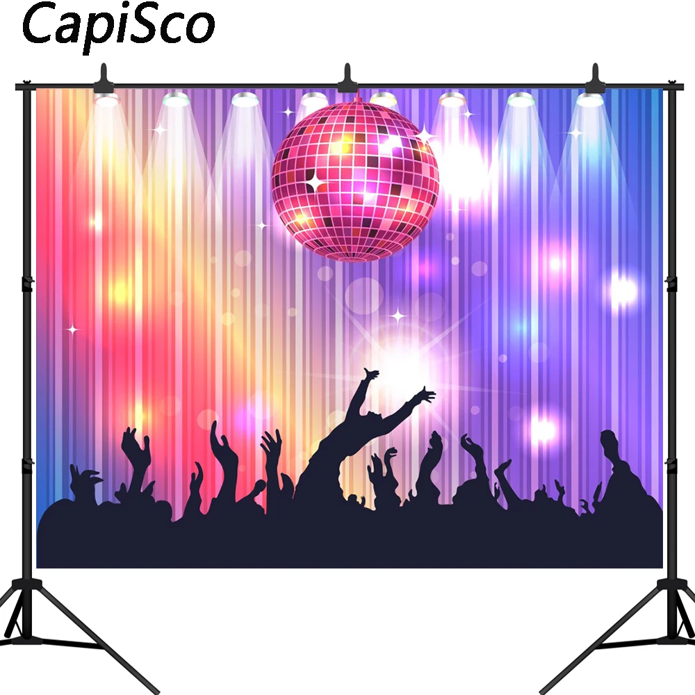 Capisco vinyl Photography backdrops Disco Neon Adults Party Decoration birthday party banner photo Studio background | Электроника