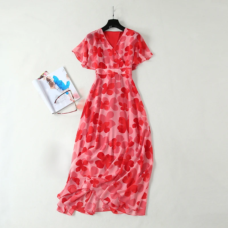 HIGH QUALITY Newest 2019 Summer Runway Dress Women's V-neck Gorgeous Floral Print Mid-calf Dress
HIGH QUALITY Newest 2019 Summer Runway Dress Women's V-neck Gorgeous Floral Print Mid-calf Dress