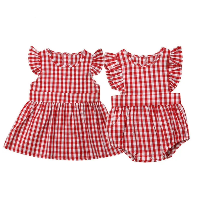 Summer New Sister Match Clothes Ruffles Sleeveless Plaid Baby Romper Dress One Pieces Sunsuit Family Match Outfits
Summer New Sister Match Clothes Ruffles Sleeveless Plaid Baby Romper Dress One Pieces Sunsuit Family Match Outfits