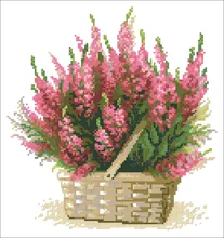 スコットランド杢クロスステッチキット赤花デザイン綿絹糸14ctキャンバス刺繍diy(China)