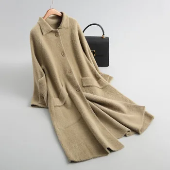 Winter Autumn Women's High Street Fashion Turn Down Collar Single Breasted Pockets Soft Velvet Long Lammy Coat Ladies Outwear
Winter Autumn Women's High Street Fashion Turn Down Collar Single Breasted Pockets Soft Velvet Long Lammy Coat Ladies Outwear