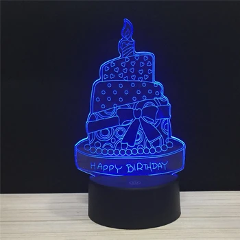 Happy Birthday Cake Candles Gifts LED 3D Lamps Table Light Acrylic Night Lamp with 7Colors Change Remote Touch Switch kids light
Happy Birthday Cake Candles Gifts LED 3D Lamps Table Light Acrylic Night Lamp with 7Colors Change Remote Touch Switch kids light